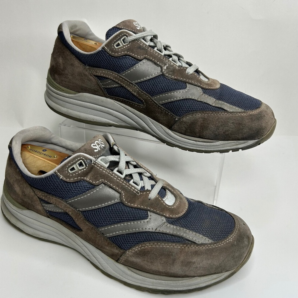 SAS Journey Mens‎ 12 Walking Sneakers Navy Gray Suede Made USA Tripad Comfort